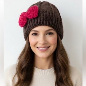 NWOT Lewis Knits Hans Knit Hat with Bow